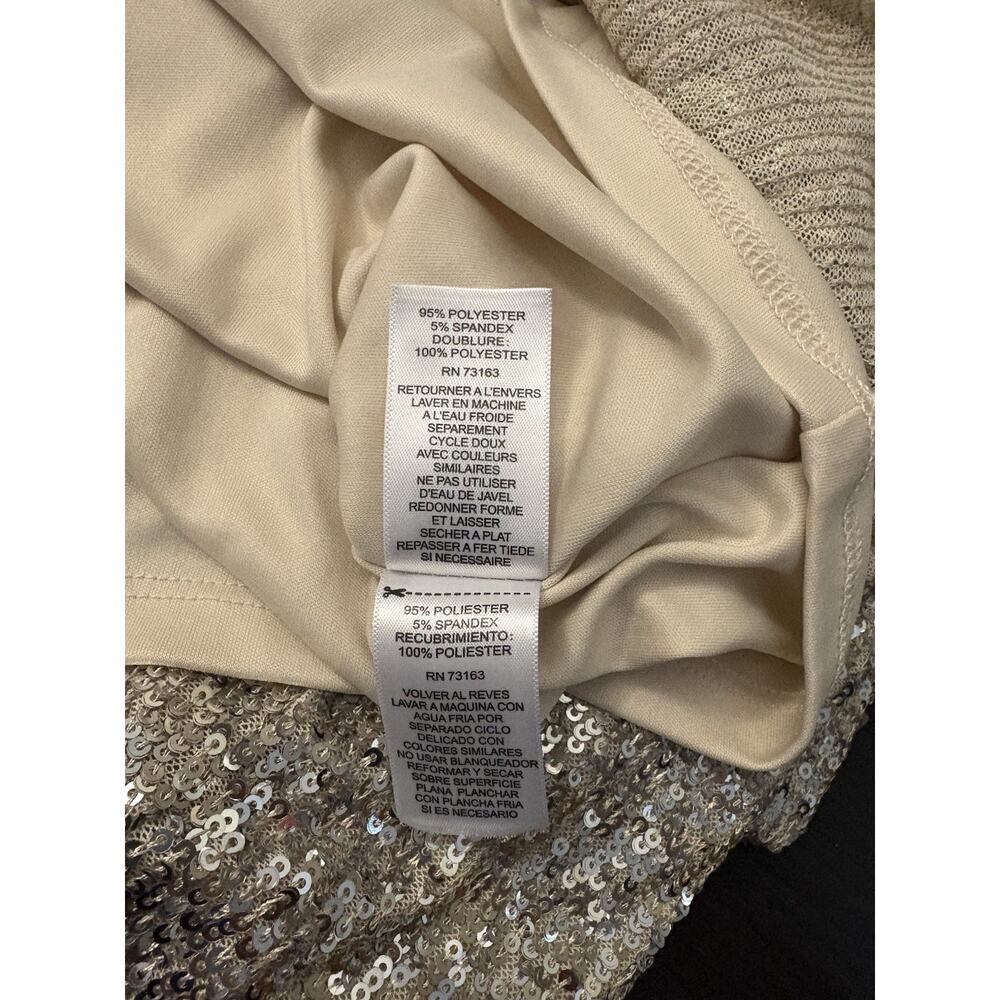 Cable & Gauge Womens Large Sequin Blouse Gold Silver Sparkle Party Holiday Top - Picture 6 of 9